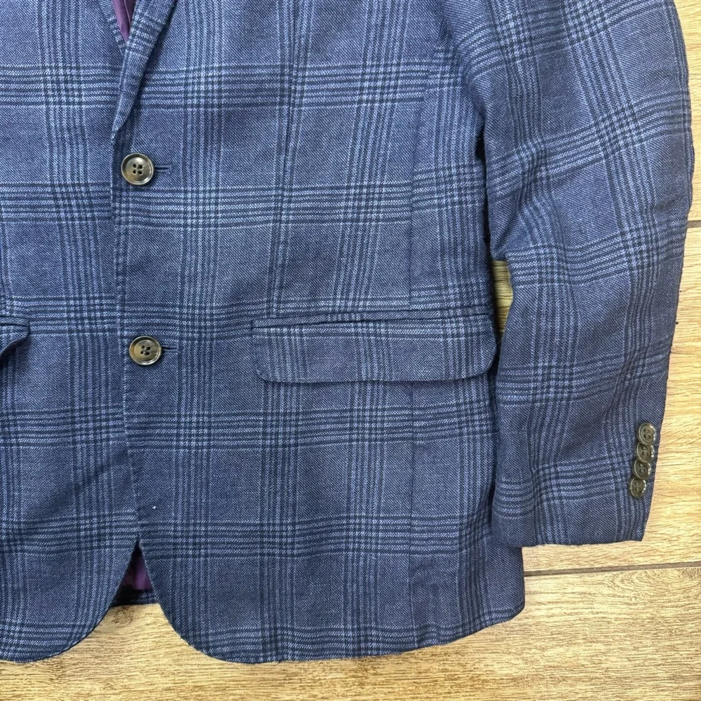 Moods of Norway Blue Plaid Wool linen Blazer Sz 36 EU 42 1865 Reda Lined Blazer - Picture 9 of 16